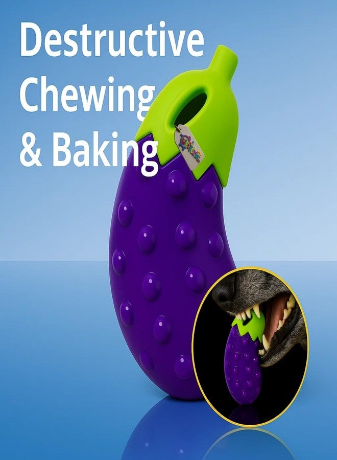 ويستيرن إرا لعبة صرير على شكل باذنجان للكلاب من العصر الغربي | تصميم مطاطي على شكل باذنجان للمضغ | صفارة مدمجة للمرح | سطح ناعم للجراء في مرحلة التسنين | لعبة تنظيف الأسنان | لعبة تفاعلية للعب والجلب (النوع 4) - Image 5